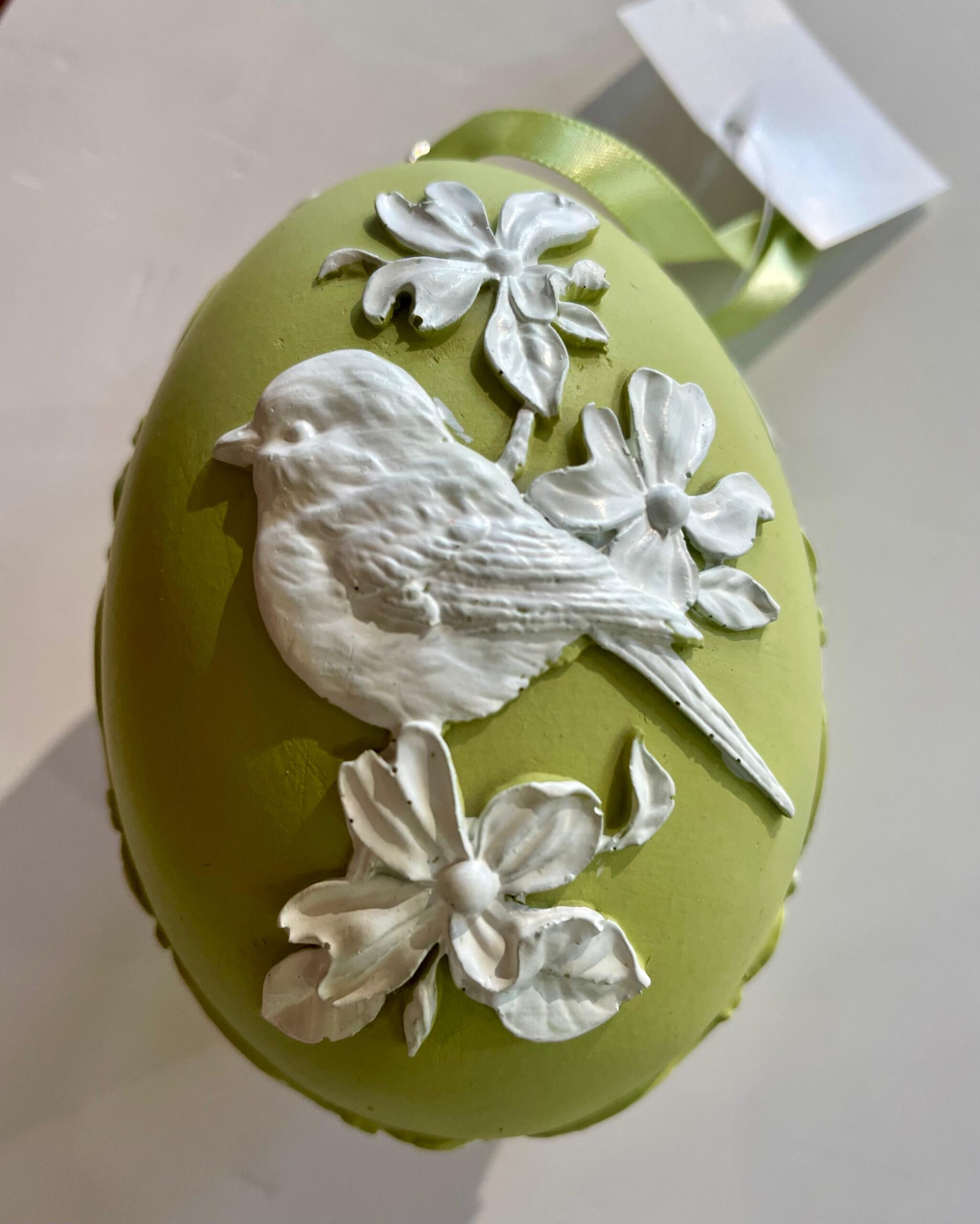 EDG Enzo De Gasperi Decoro Uovo Pasqua da Appendere Ass. H 10,5 Cm D 7,5 Cm Verde