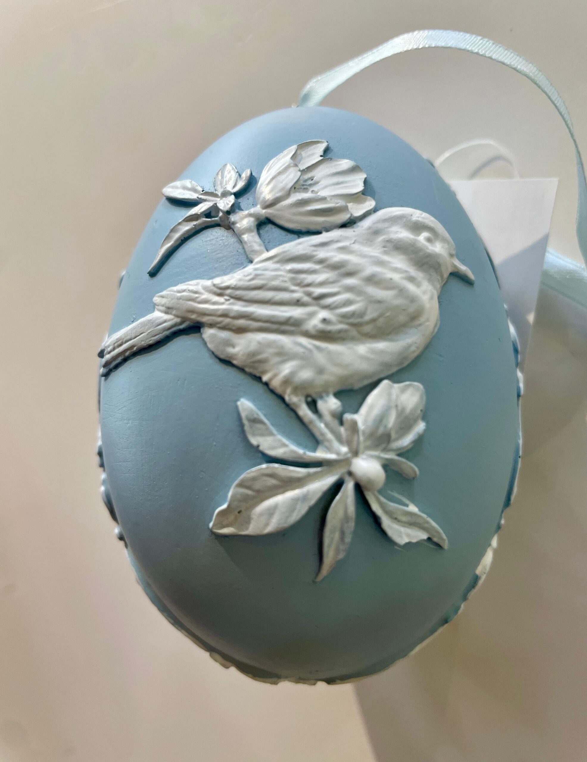 EDG Enzo De Gasperi Decoro Uovo Pasqua da Appendere Ass. H 10,5 Cm D 7,5 Cm Azzurro