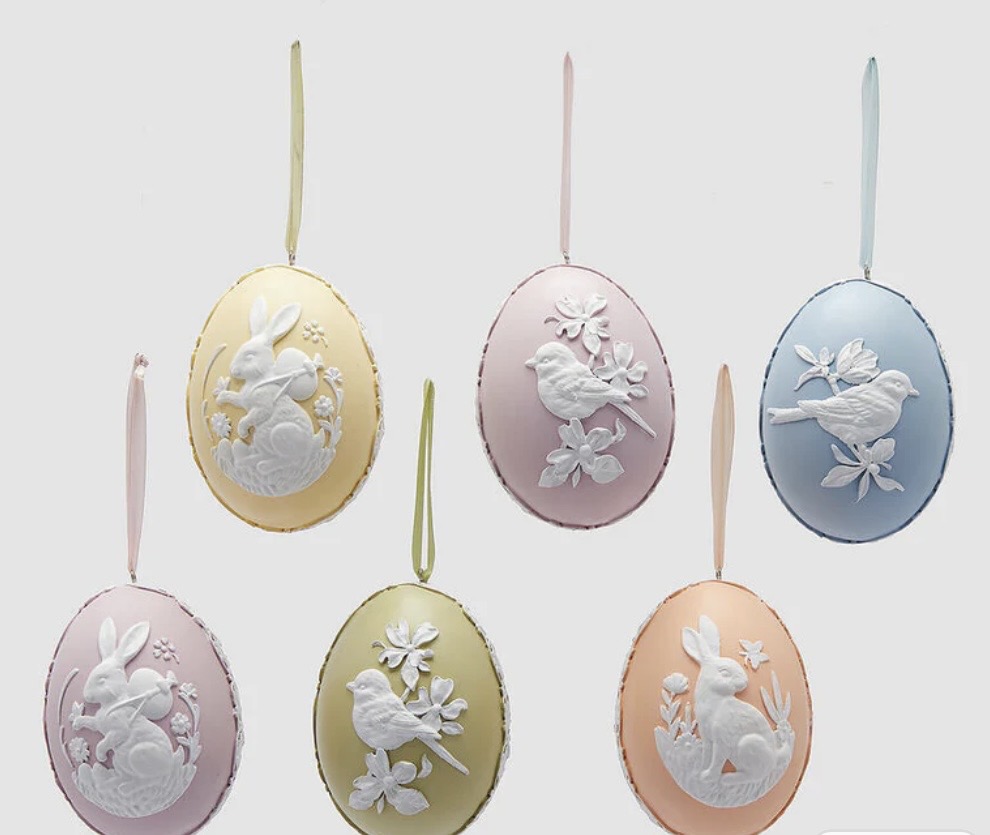 EDG Enzo De Gasperi Decoro Uovo Pasqua da Appendere Ass. H 10,5 Cm D 7,5 Cm Rosa
