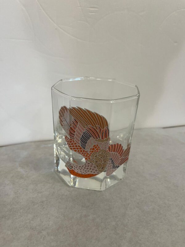 Bicchiere Tumbler Basso con Serigrafia Raffigurante Uccello Tropicale Set da 6