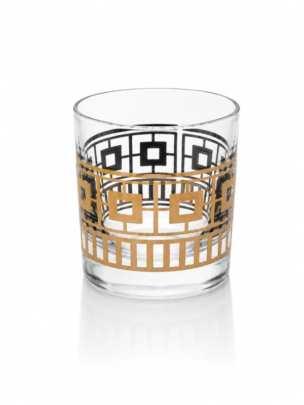 Egizia Bicchiere Tumbler Acqua o Distillato con Ricami in Oro