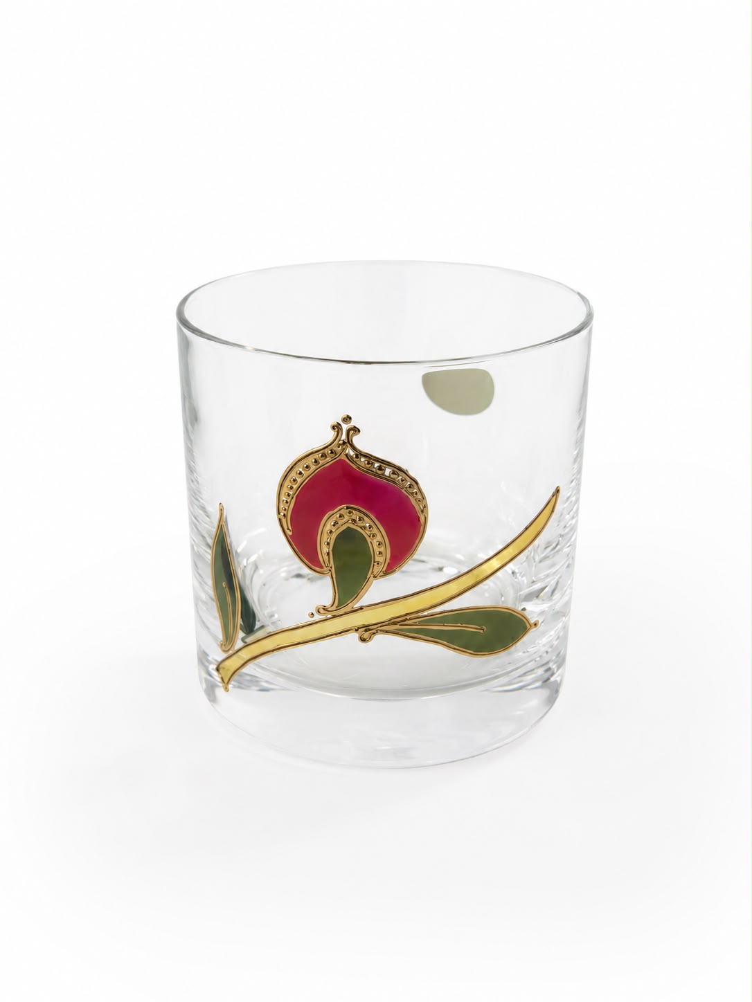 Murano Vetro set 6 Bicchieri Tumbler Acqua o Distillati Decorazioni in Oro 24K Vecchia Collezione